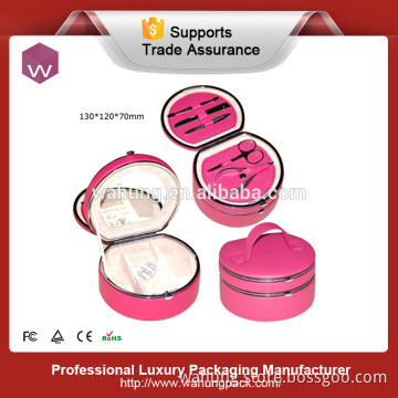 Fashion pink jewelery cosmetic mirrored box for girls (WH-3179)